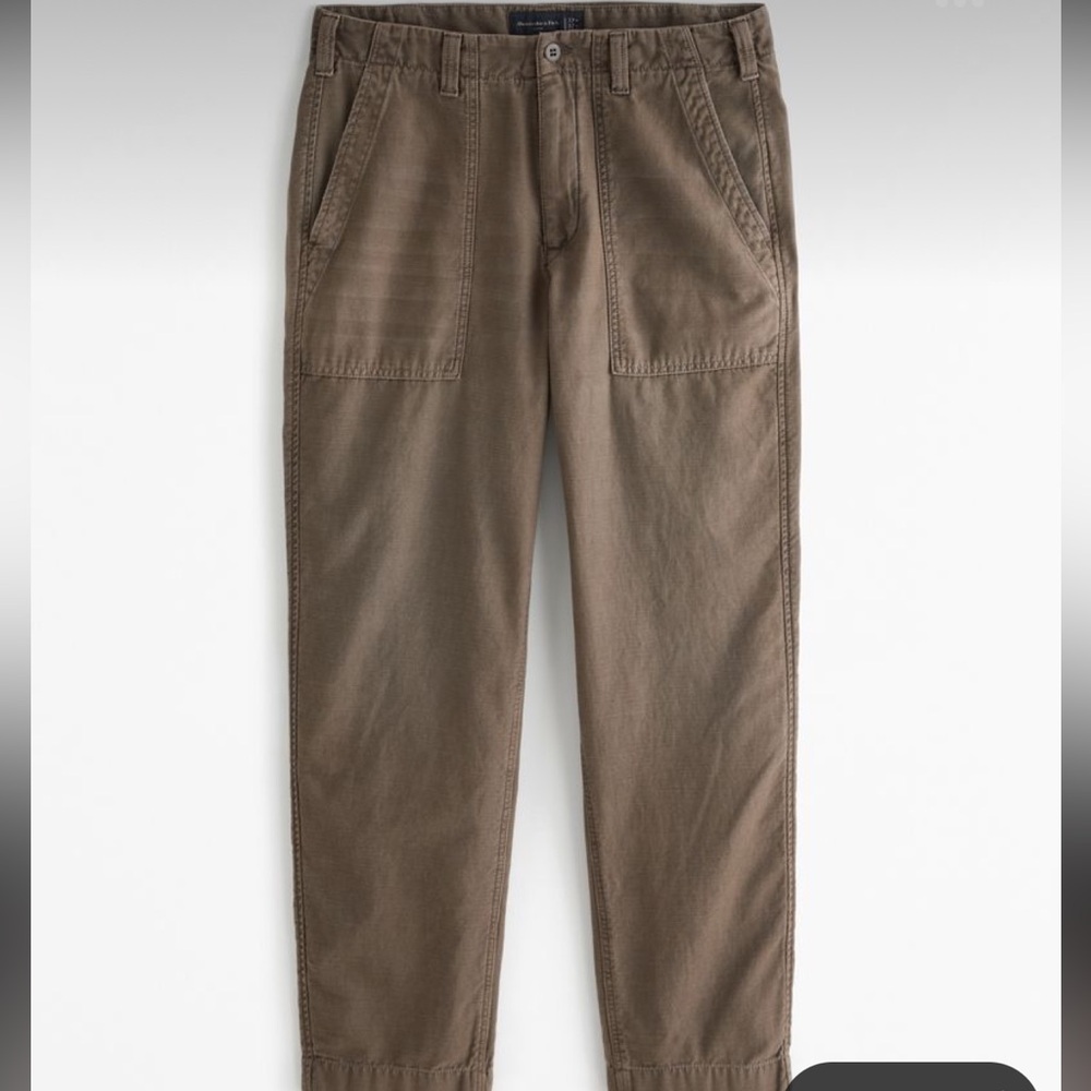 Abercrombie & Fitch Men's Olive Brown Chinos